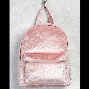Pink Velvet Backpack